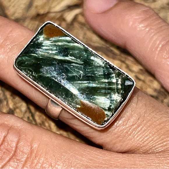Seraphinite Ring Size 6 1/4 - Picture 2 of 7